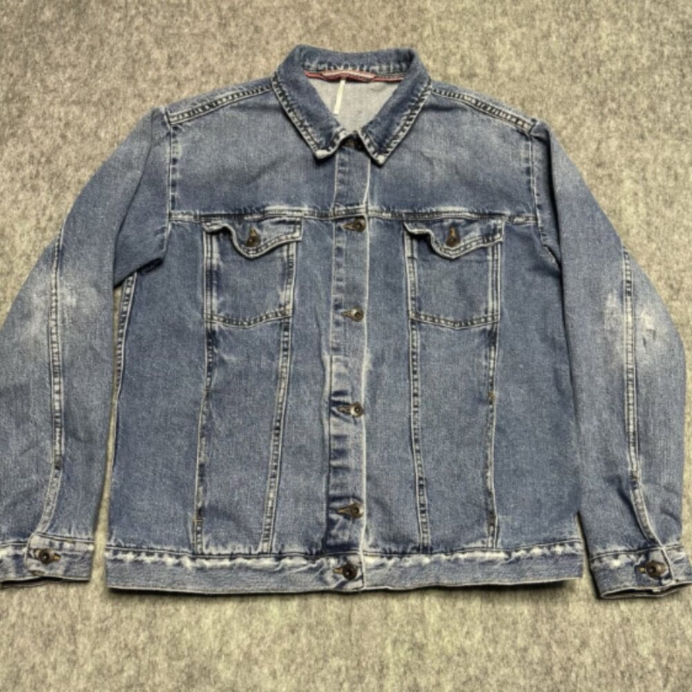 Free People We the Free Women’s Denim Jacket Indigo Blue 100% COTTON - Size M - Picture 1 of 14